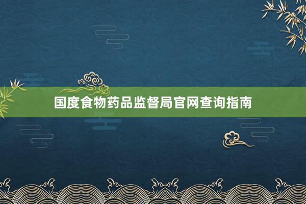 国度食物药品监督局官网查询指南